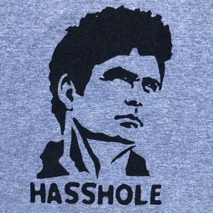 Hilarious Actor David Hasselhoff Hasshole Gray Tee - Size XXL